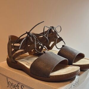 Josef Seibel Women's Lace-Up Brown Sandals